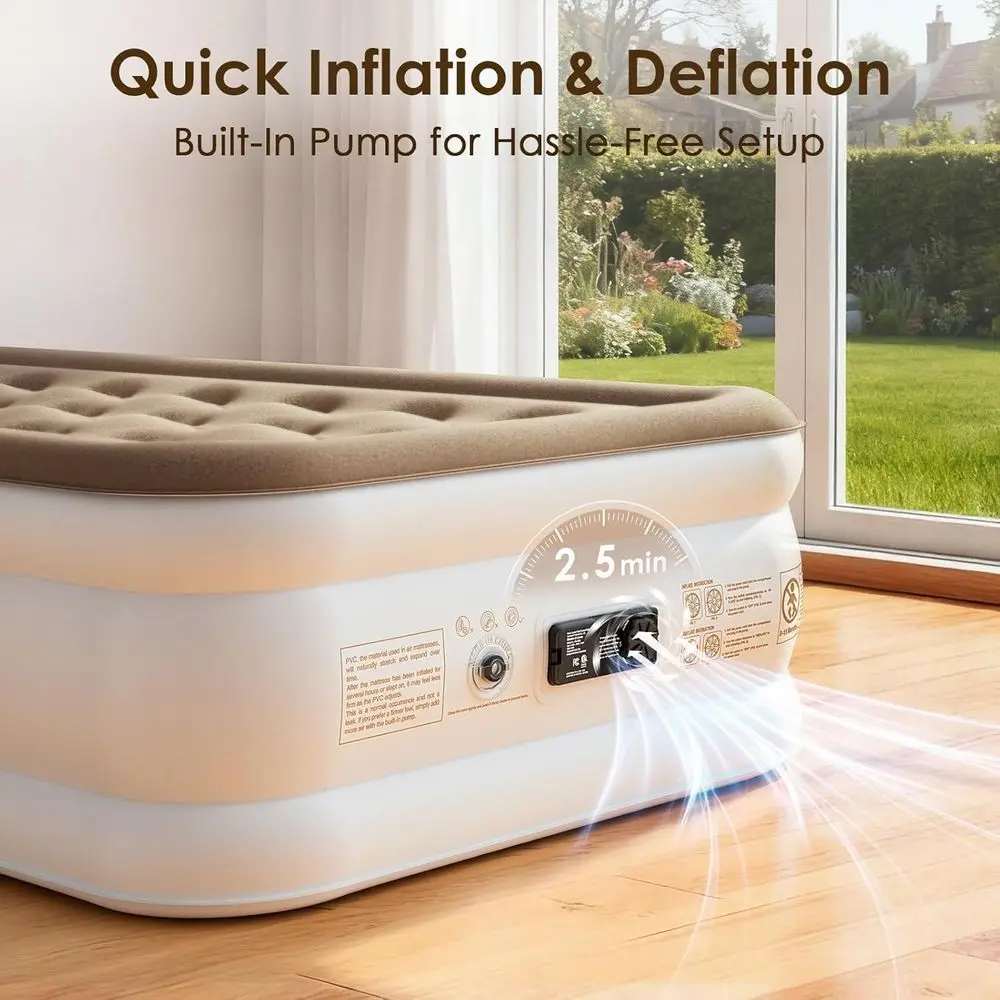 Extra Long Twin XL Inflatable Bed with Pump, Portable Air Mattress for Camping, Sleepovers, and Moving - Image 5