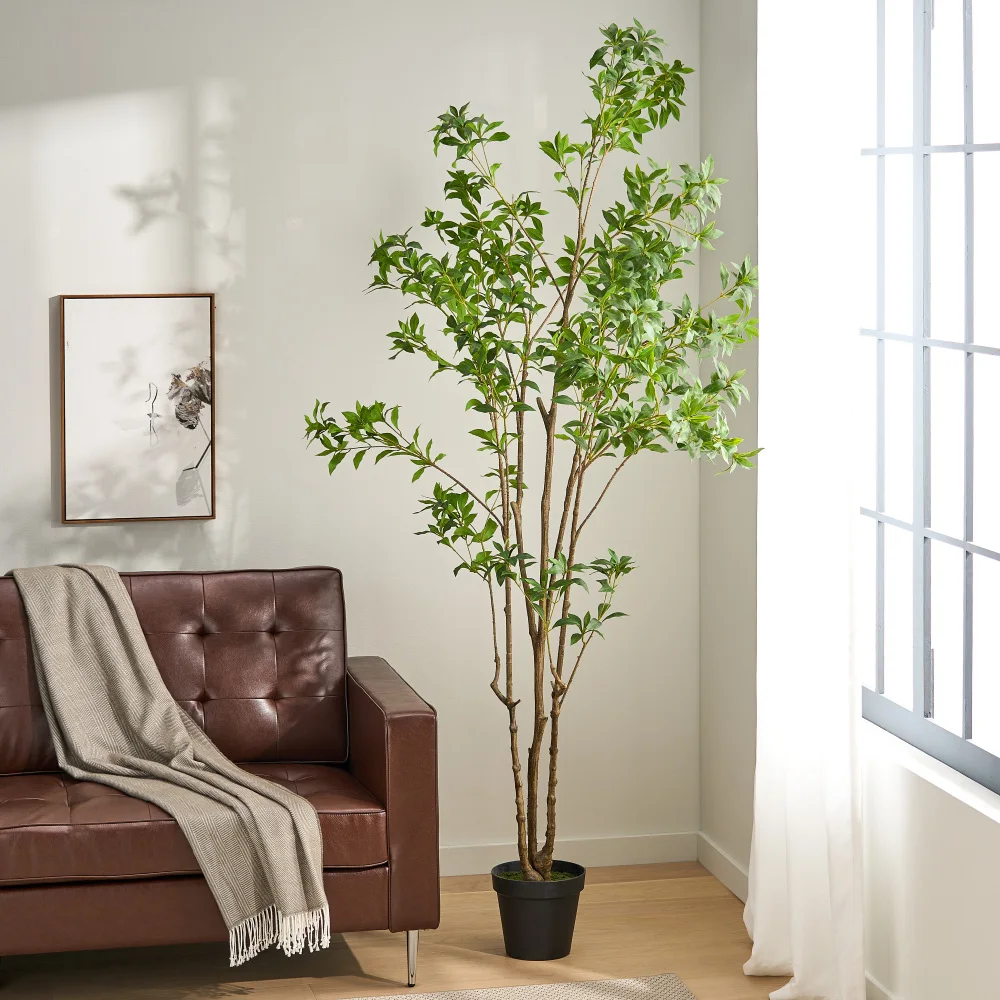 Realistic 240CM Fake Pieris Tree Artificial Plant for Indoor Outdoor Home Entryway Garden Decor