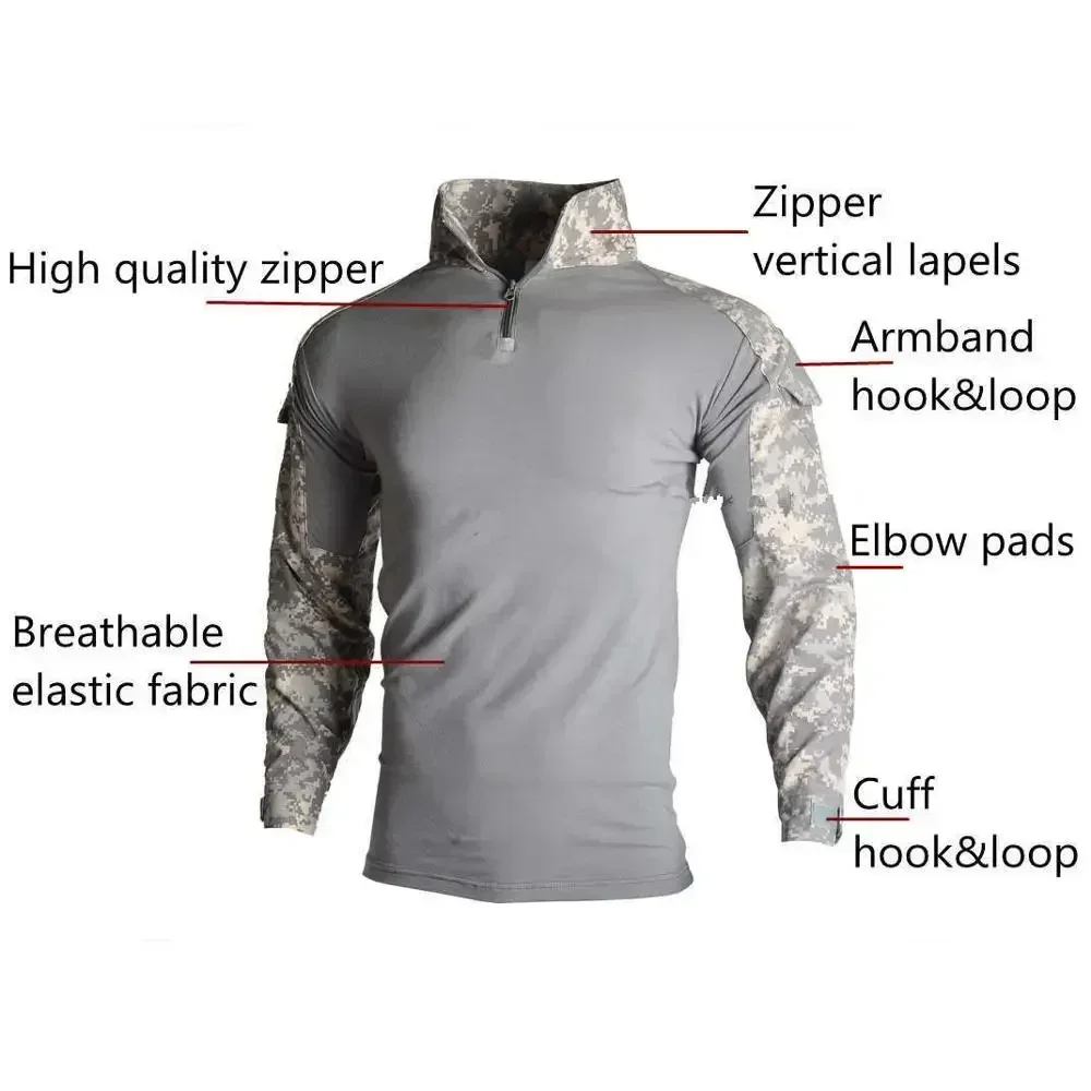 Uniform Tactical Shirt Cargo Pants Waterproof Outdoor Hunting Clothes Camping Tactical Suits Camo Men Clothing Breathable - Image 3