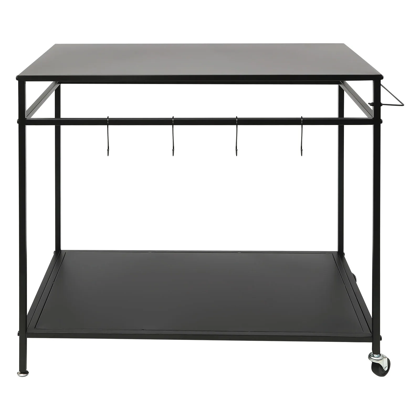 2 Tier Grill Cart Outdoor BBQ Table 44lbs Capacity Movable Cooking Table Worktable Trolley for Backyard Patio Garden - Image 5