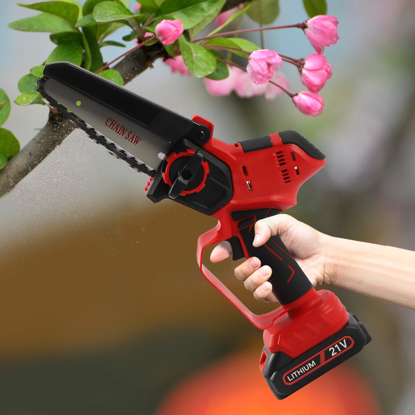 6 Inch Cordless Chainsaw 21V Battery Powered Handheld Electric Chainsaw 800m/min for Cutting Pruning Logging - Image 4