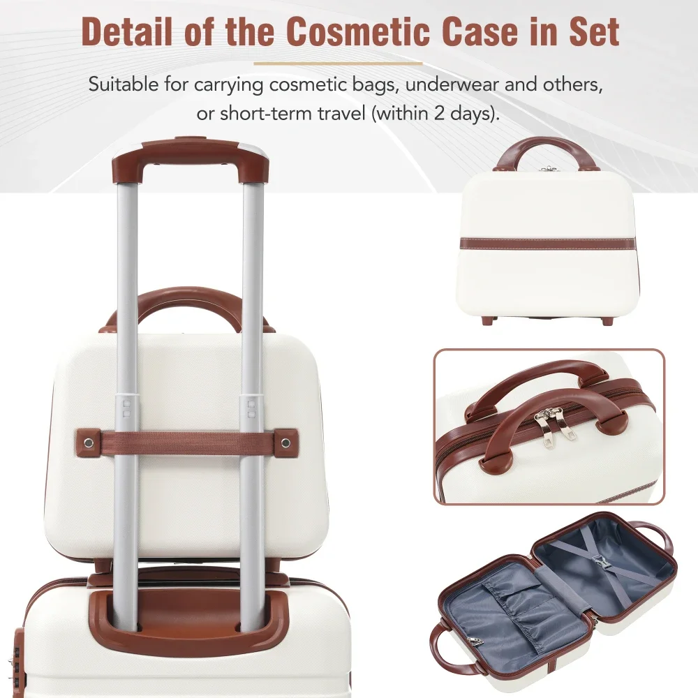 3 Piece Hardshell Luggage Set 20/28 Inch with Cosmetic Case Lightweight Spinner Suitcase TSA Lock Travel Luggage - Image 3