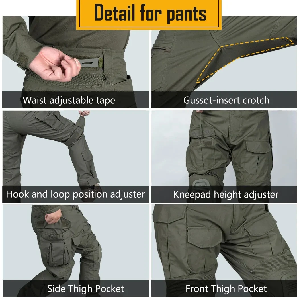 GREEN G3 Tactical Uniform Milit Outdoor Camo Suit Hunting Pants Gen3 Hiking Shirts Trainning Suits Airsoft Paintball Clothes Set - Image 5