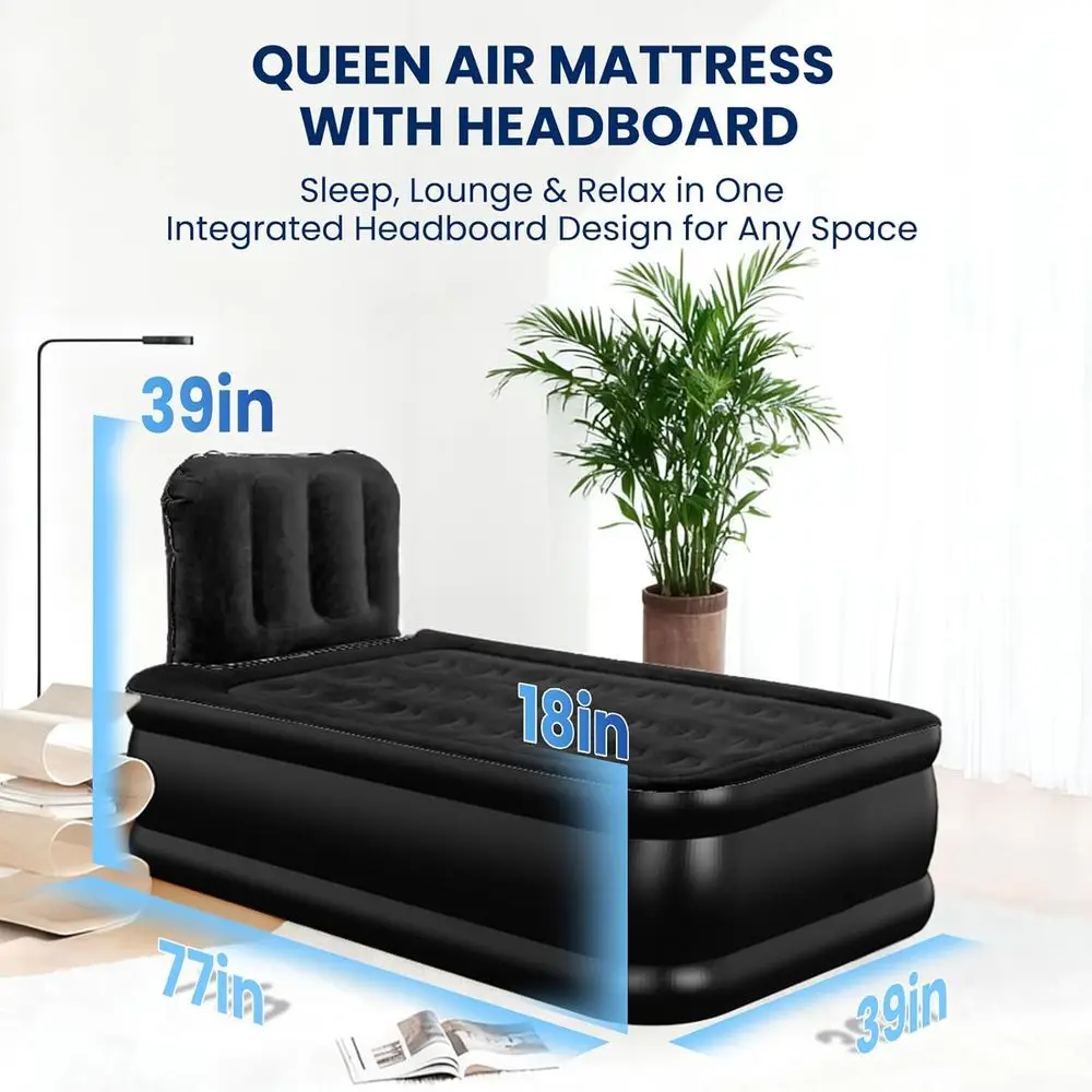 Inflatable Mattress with Built-in Pump, 500 lbs Capacity, Silent Design, Leak-Tested, Quick Inflate/Deflate, Portable for Home a - Image 6