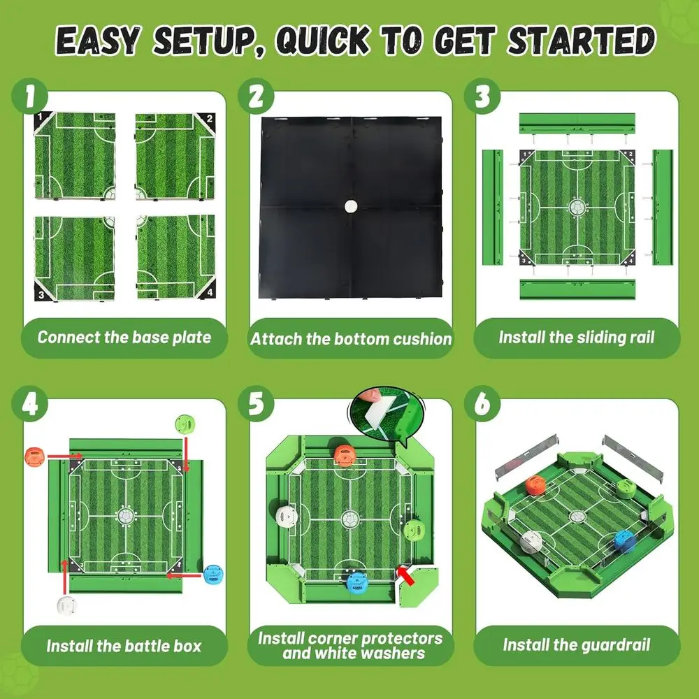 Mini Soccer Board Game with 3 Balls & 4 Remotes for Ages 3-12+ - Image 6