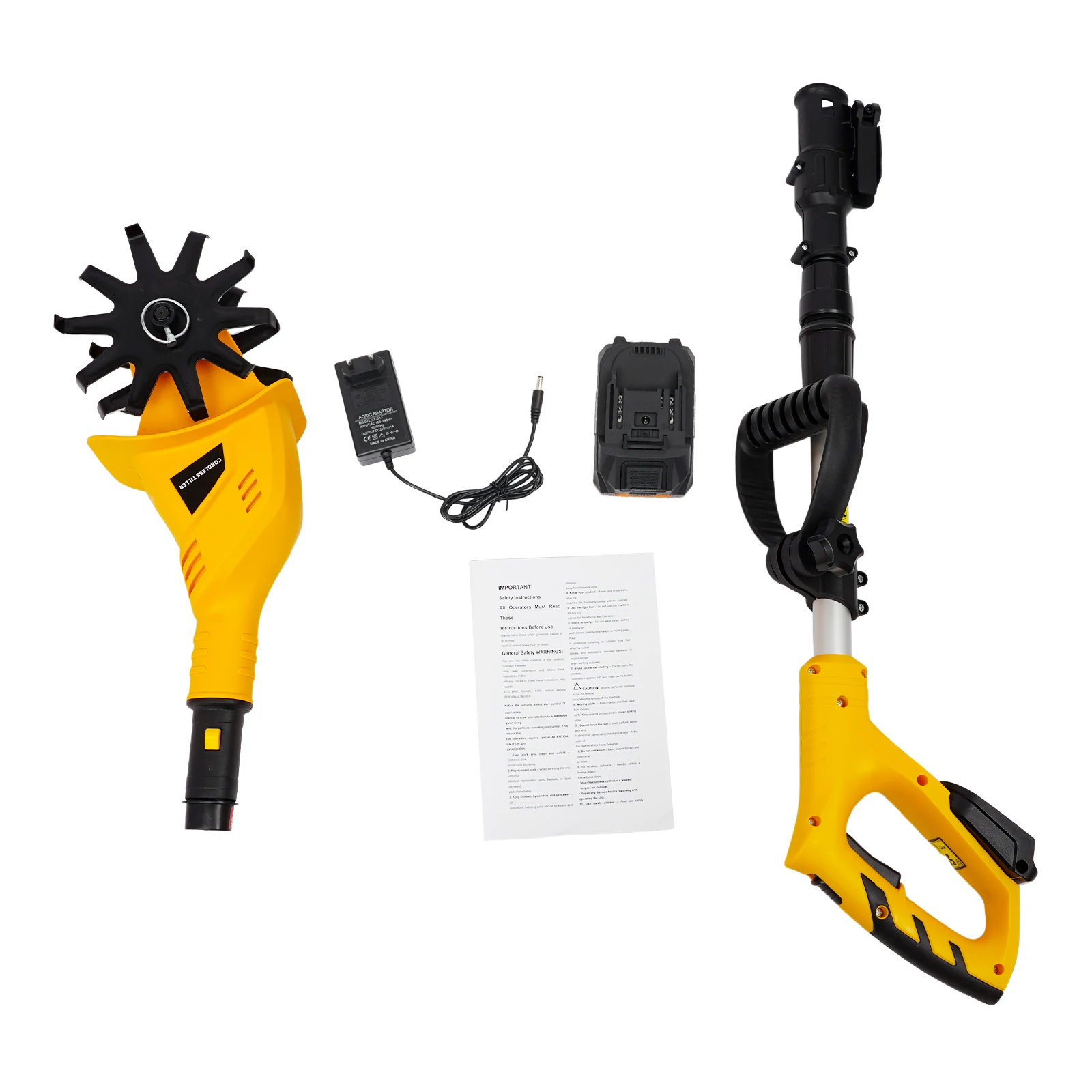 Cordless Garden Tiller Cultivator 9.84in Cutting Depth Battery Powered Soil Cultivator for Garden Farm Weeding Ditching Soil - Image 6