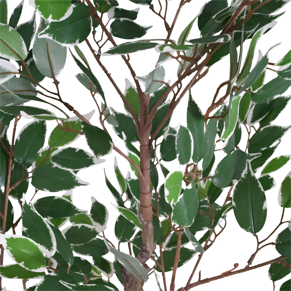 51 Inch Artificial Ficus Tree Faux Green Plant with Plastic Pot for Home Office Living Room Indoor Outdoor Decoration - Image 4