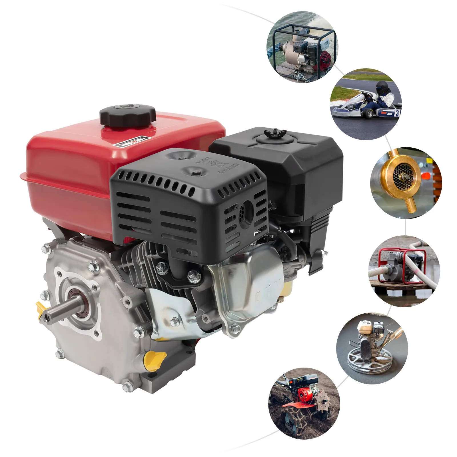 212cc 7.5HP Gas Engine OHV 4 Stroke Horizontal Shaft Engine 0.95 Gal Fuel Tank Pull Start for Go Kart Mini Bike Log Splitter - Image 4