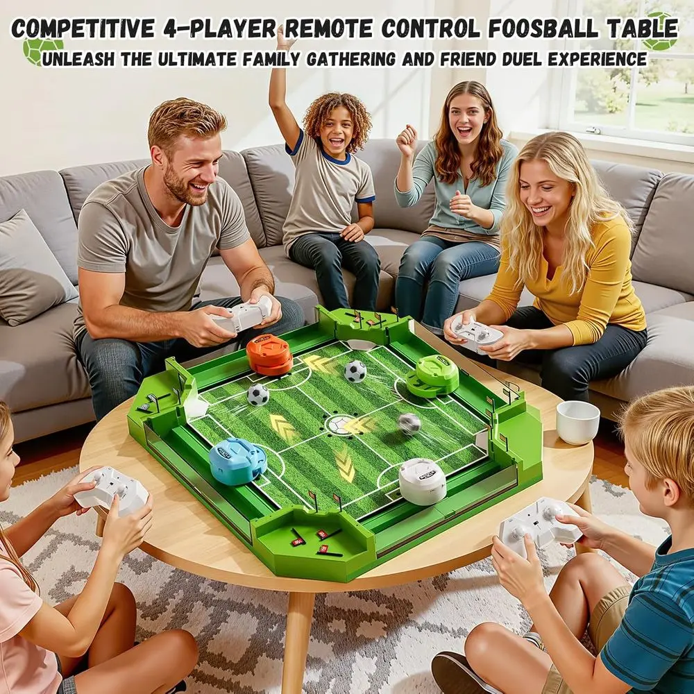 Mini Soccer Board Game with 3 Balls & 4 Remotes for Ages 3-12+ - Image 4
