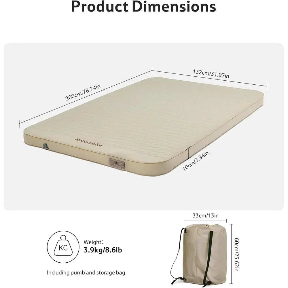 Thick Insulating Sleeping Pad with Pump, Double Layer & Air Camping Mattress, Full XL Size, Car, Cot, Truck Compatible, Supports - Image 5