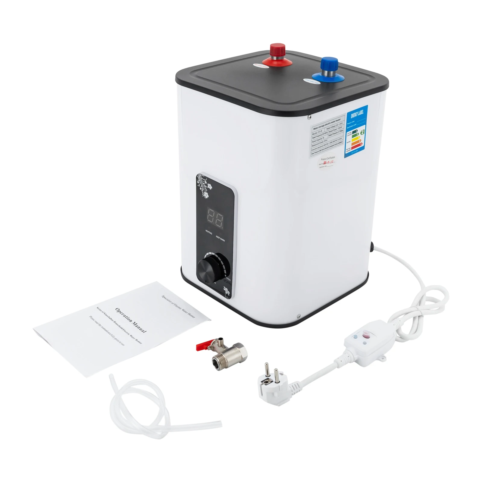 8L Electric Water Heater 110V Under Sink Mini Tank 1500W Adjustable Temp Digital Display for Kitchen RV Bathroom - Image 6