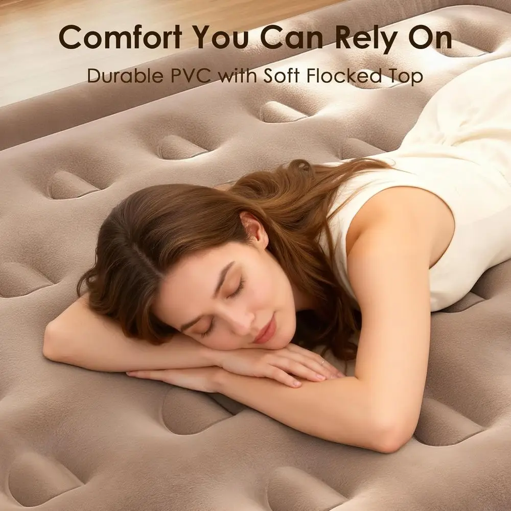 Extra Long Twin XL Inflatable Bed with Pump, Portable Air Mattress for Camping, Sleepovers, and Moving - Image 4