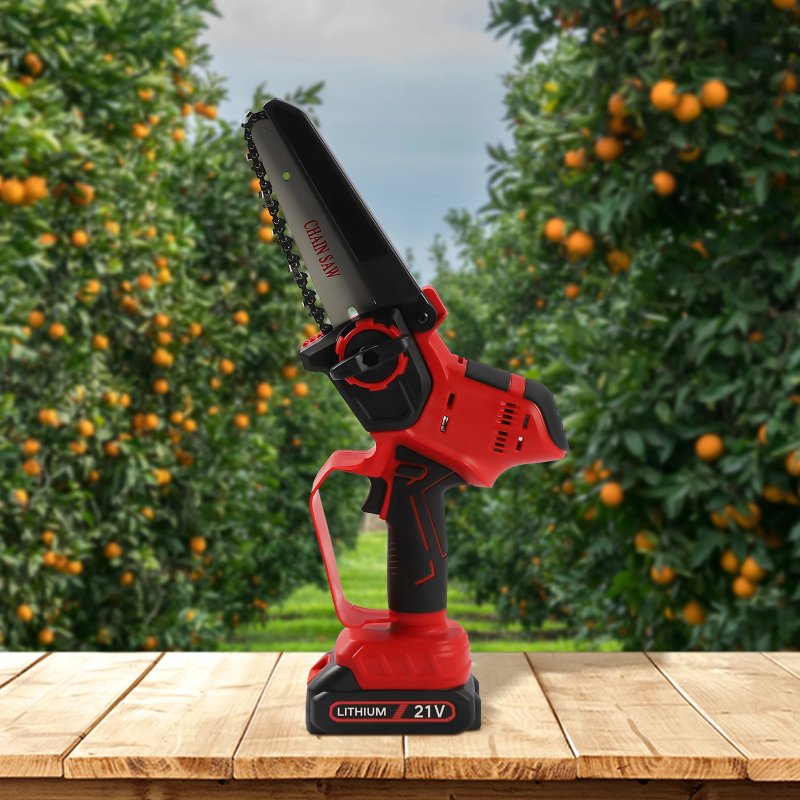 6 Inch Cordless Chainsaw 21V Battery Powered Handheld Electric Chainsaw 800m/min for Cutting Pruning Logging - Image 2