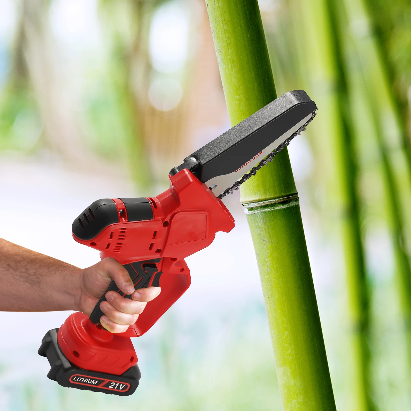6 Inch Cordless Chainsaw 21V Battery Powered Handheld Electric Chainsaw 800m/min for Cutting Pruning Logging - Image 3