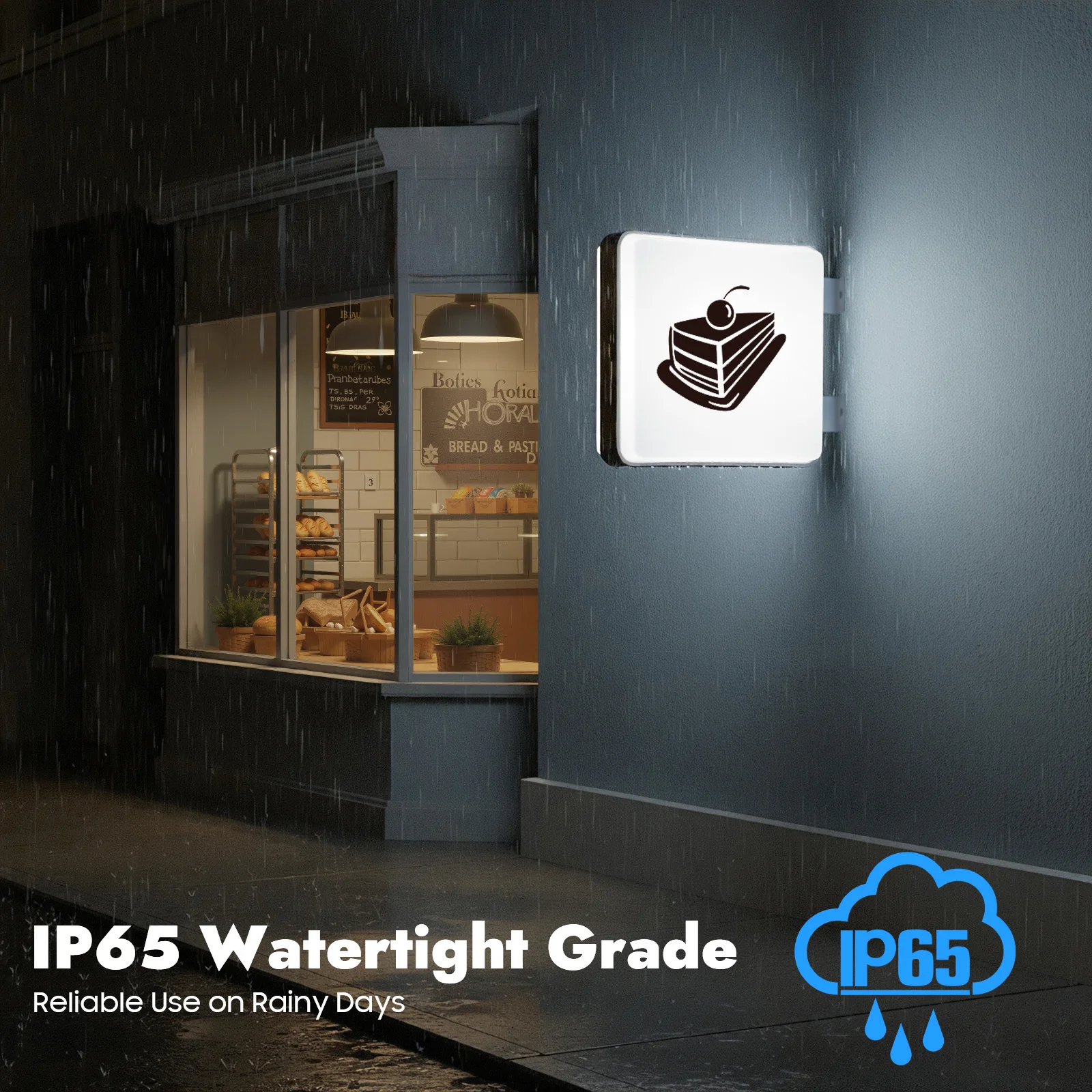 60*60CM Double Sided LED Light Box IP65 Waterproof Advertising Light Box for Business Store Restaurant Coffee Shop Sign - Image 3