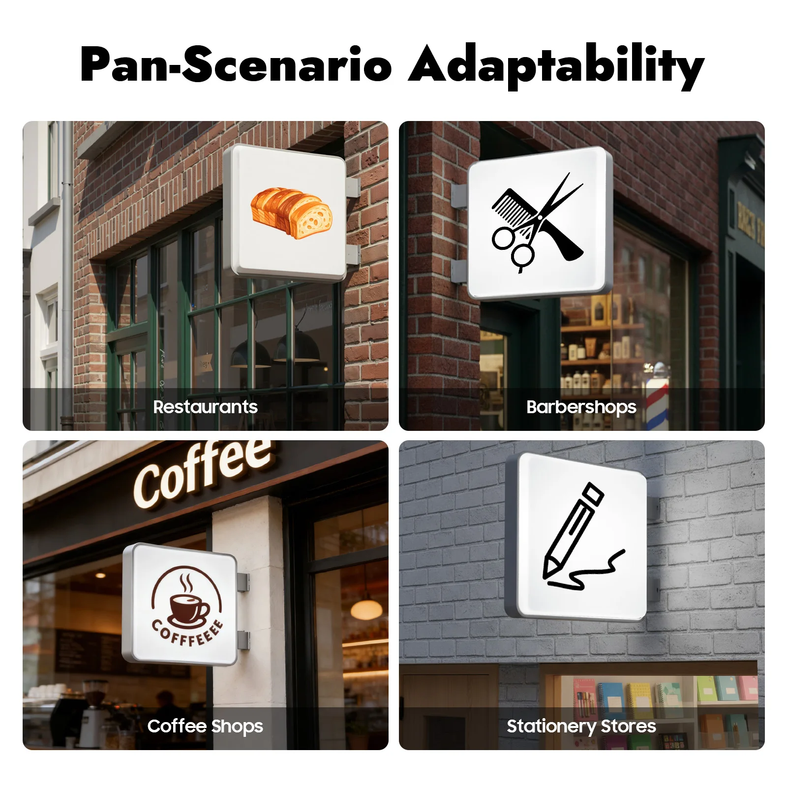 60*60CM Double Sided LED Light Box IP65 Waterproof Advertising Light Box for Business Store Restaurant Coffee Shop Sign - Image 5