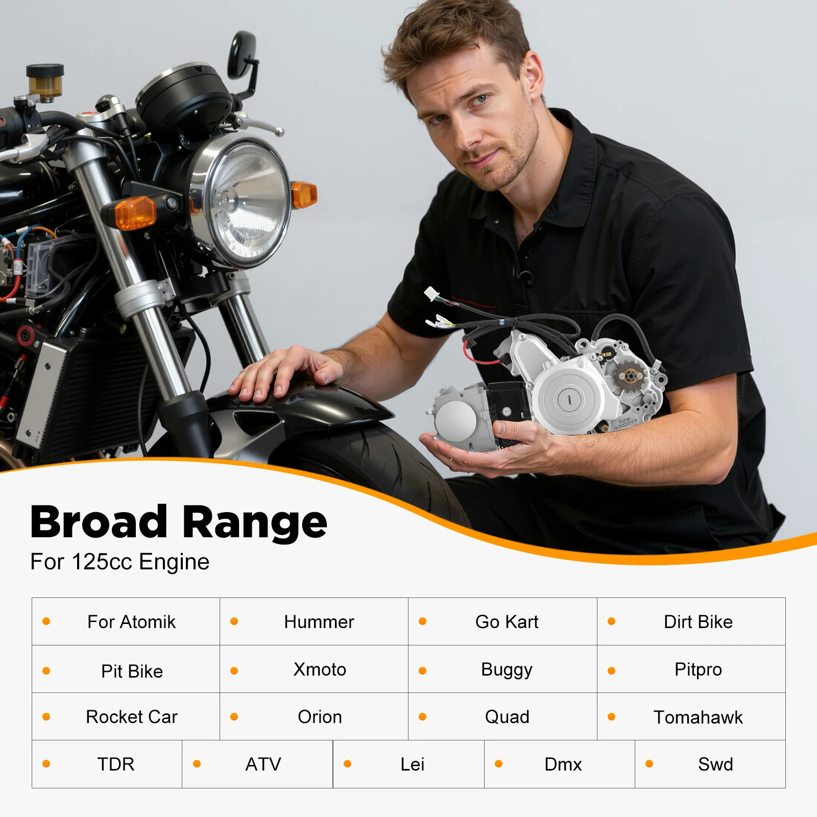 125cc 4-Stroke Motor Engine 5.5KW 8.5Nm Torque Electric Start Reverse CDI for ATV Dirt Bike Go Kart Quad Pit Bike Buggy - Image 4