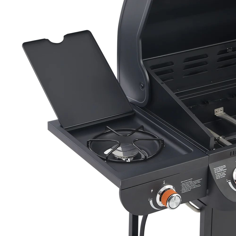 Stainless Steel 2 Burner Propane Gas Grill 24000BTU Outdoor BBQ Grill Side Burner Enameled Grates Patio Backyard Garden Cooking - Image 4