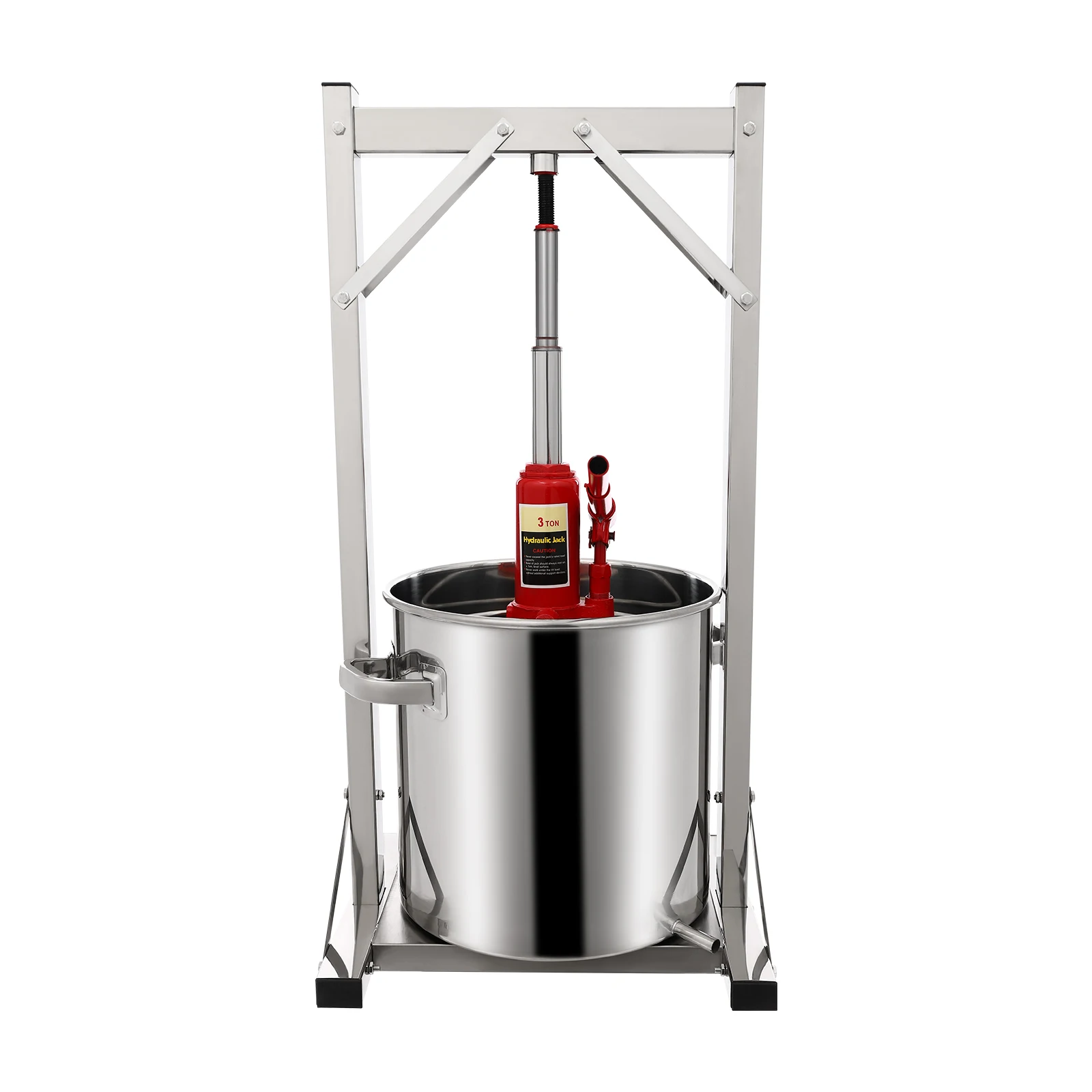 3 Ton Hydraulic Juice Press 5.81 Gallon 304 Stainless Steel with Filter Bucket Apple Cider Wine Press for Home Kitchen Winery - Image 5