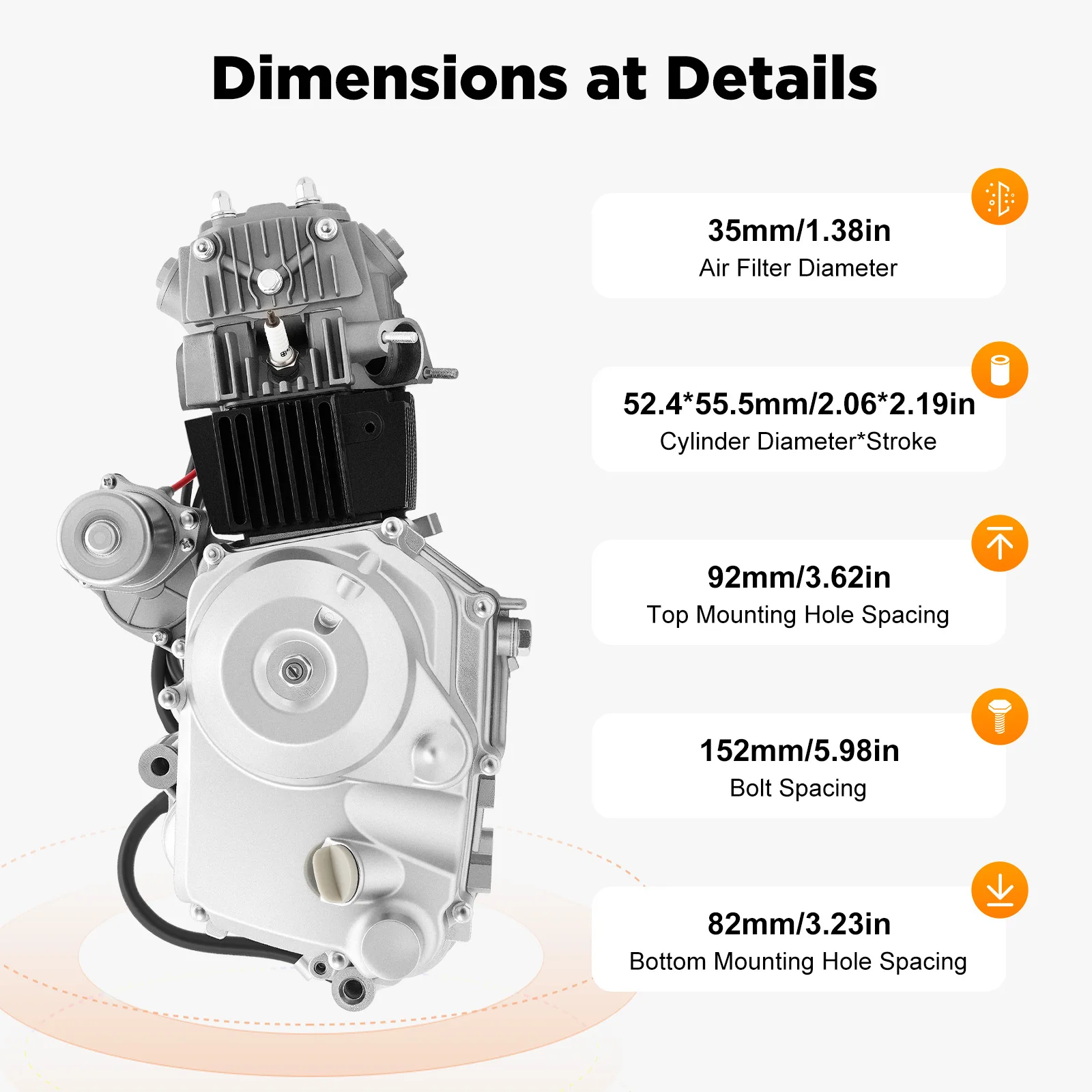 125cc 4-Stroke Motor Engine 5.5KW 8.5Nm Torque Electric Start Reverse CDI for ATV Dirt Bike Go Kart Quad Pit Bike Buggy - Image 2
